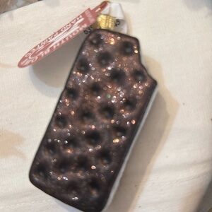 Anthropologie Ice cream sandwich Glass Ornament NWT
